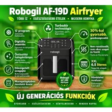 Forrólevegős Halogén Sütő 6,5 L, 12 Program, Érintőkijelző, Betekintő Ablak, Melegen Tartás
