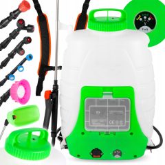   Akkumulátoros Háti Permetező – 18L, 12V 8Ah, 40W, Teleszkópos Lándzsa, Többféle Fúvóka, Szűrőrendszer