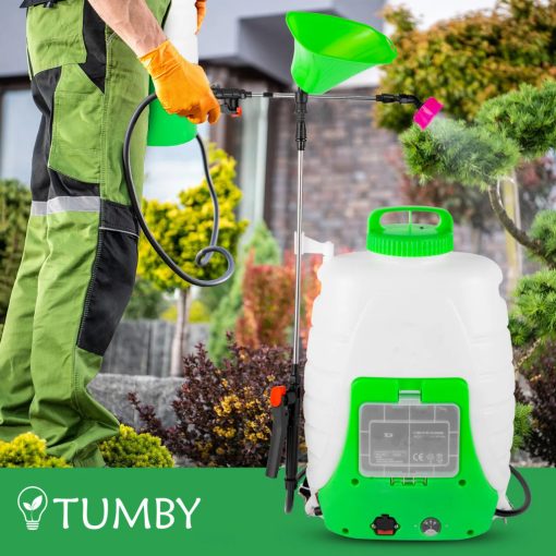 Akkumulátoros Háti Permetező – 18L, 12V 8Ah, 40W, Teleszkópos Lándzsa, Többféle Fúvóka, Szűrőrendszer