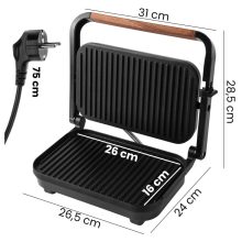 Elektromos Szendvicssütő és Kontaktgrill – 1500W, Tapadásmentes Felület, Állítható Magasság