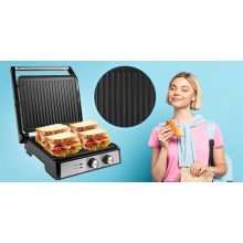 Professzionális Elektromos Kontaktgrill és Kenyérpirító – Hőmérsékletszabályozás, Időzítő, 3 Grillezési Pozíció, Tapadásmentes Felület