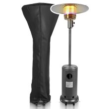 Kültéri gázos teraszmelegítő, 13kW hősugárzó PIEZO gyújtással, kerekekkel és huzattal