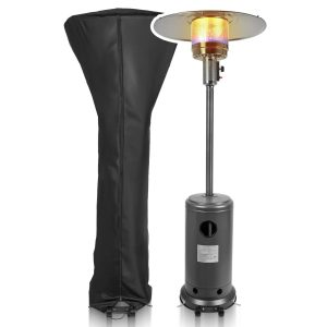   Kültéri gázos teraszmelegítő, 13kW hősugárzó PIEZO gyújtással, kerekekkel és huzattal