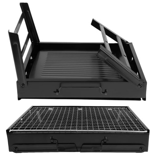 Hordozható faszenes grill utazáshoz és kerti sütéshez, kompakt grillező