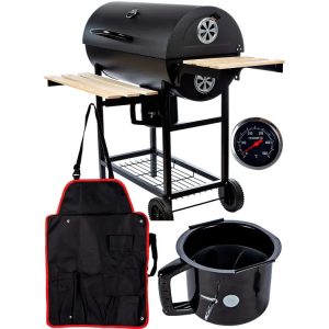   BigBend nagyméretű faszenes kerti grill, füstölő hőmérővel - profi élmény otthon!