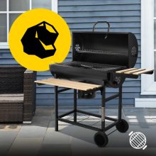 BigBend nagyméretű faszenes kerti grill, füstölő hőmérővel - profi élmény otthon!