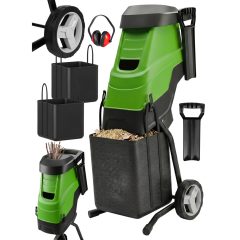   Elektromos Ágaprító 3600 W - 45 mm Ágvastagság, Önbeszívó Késes Rendszer, 2×45 L Zsák