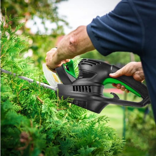 1500W-os elektromos sövényvágó és ágvágó olló - hosszú pengével, rezgéscsökkentéssel, biztonsági fékkel