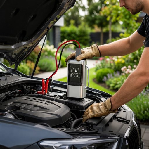 Autós Bikázó Jump Starter Kompresszorral és Powerbank Funkcióval 1000 A, 8000 mAh, 150 PSI