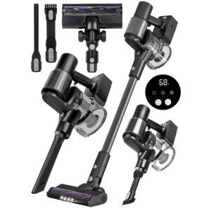   Vezeték nélküli álló porszívó, 23 kPa, 3 az 1-ben, LED kefés, HEPA, 40 perc üzemidő