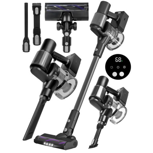 Vezeték nélküli álló porszívó, 23 kPa, 3 az 1-ben, LED kefés, HEPA, 40 perc üzemidő