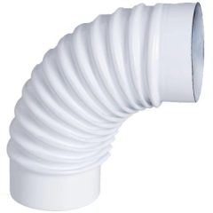 Zománcozott füstcső könyök 90° 118 mm, fehér színben