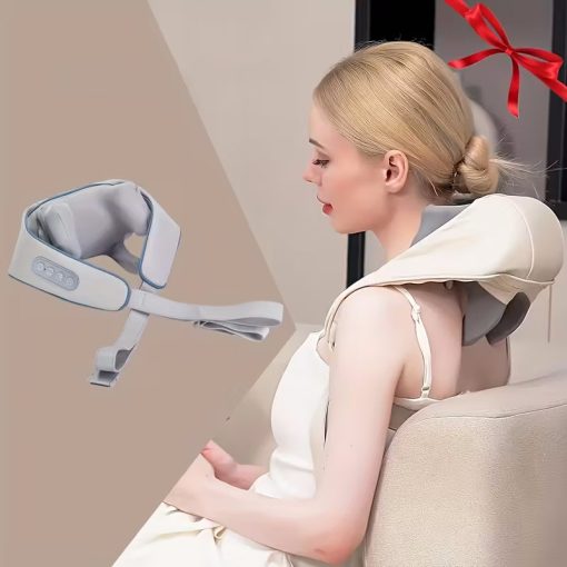 Vezeték nélküli, fűthető Shiatsu nyak-, váll- és hátmasszírozó párna, 6D masszázsfejekkel, 3 sebességfokozattal és 2 üzemmóddal