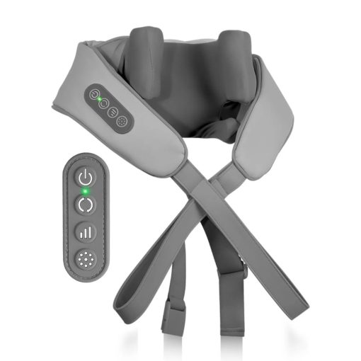 Vezeték nélküli, fűthető Shiatsu nyak-, váll- és hátmasszírozó párna, 6D masszázsfejekkel, 3 sebességfokozattal és 2 üzemmóddal