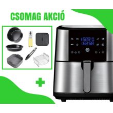8 L-es XXL Air fryer + 7 részes kiegészítő szett