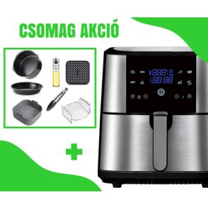 8 L-es XXL Air fryer + 7 részes kiegészítő szett
