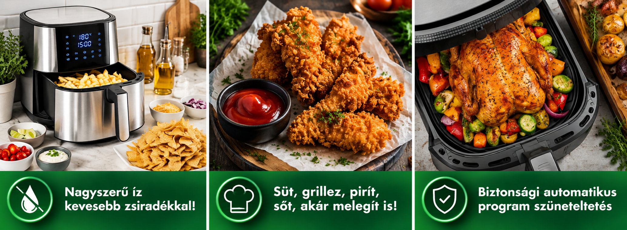 Forrólevegős sütő bemutató