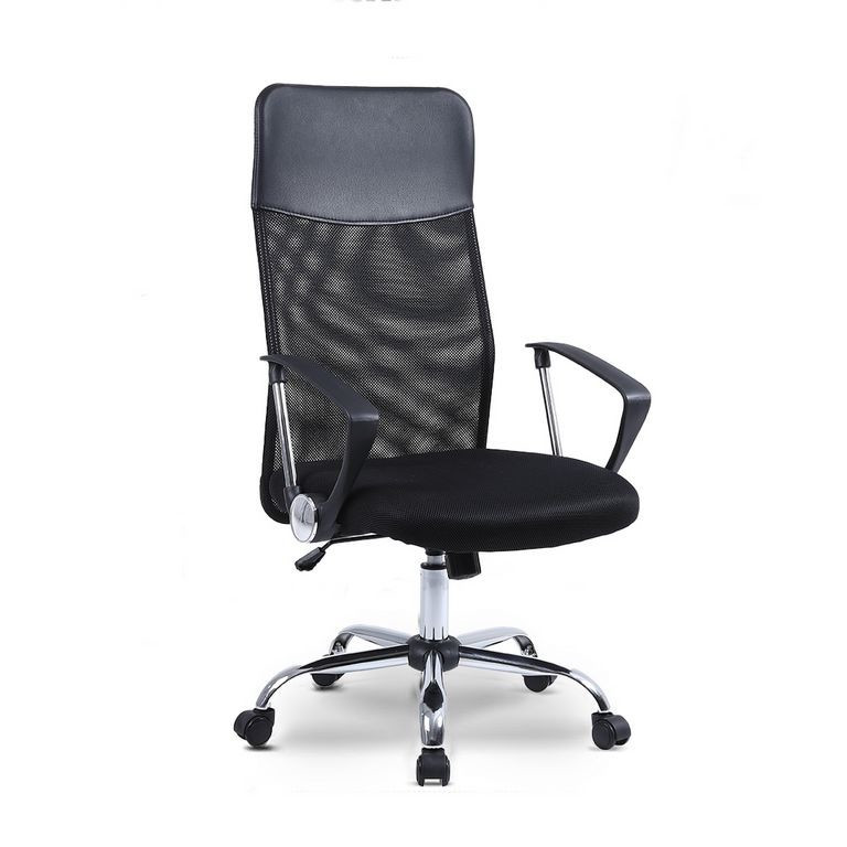 Zelux ergonomikus irodai szék magas háttámlával fekete színben, króm lábakkal